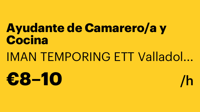 Ayudante de Camarero/a y Cocina