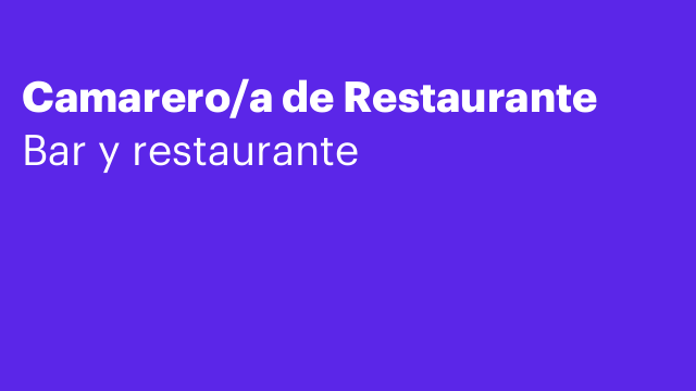 Camarero/a de Restaurante