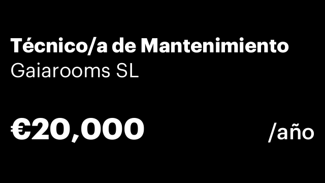 Técnico/a de Mantenimiento