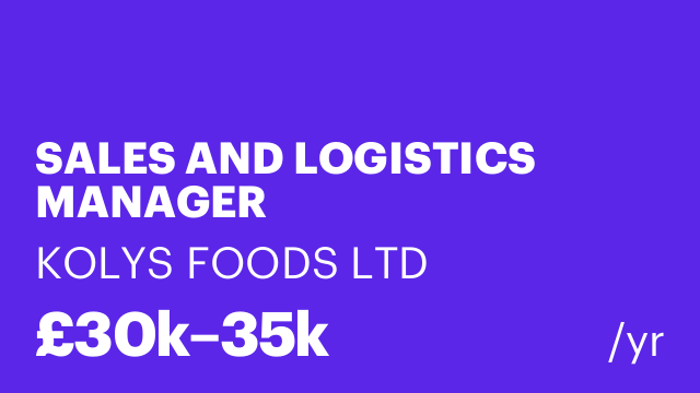 SALES AND LOGISTICS MANAGER