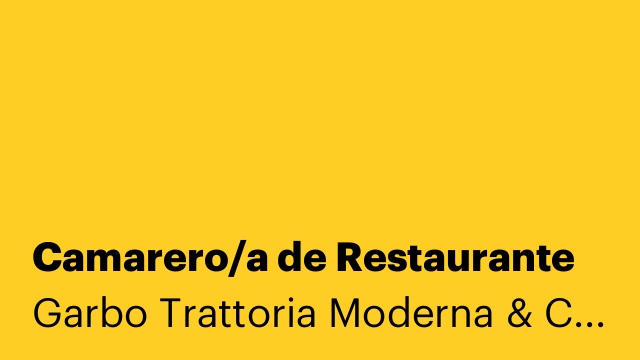 Camarero/a de Restaurante