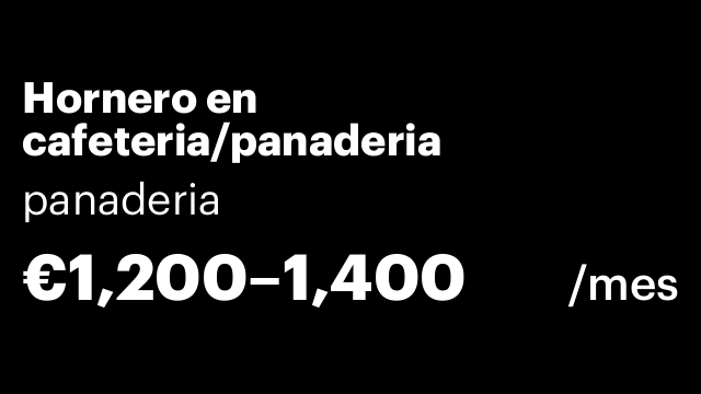 Hornero en cafeteria/panaderia