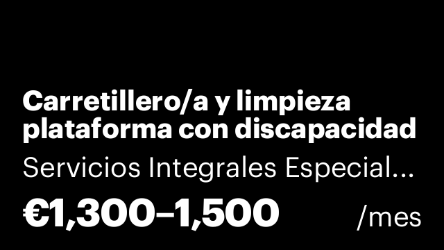 Carretillero/a y limpieza plataforma con discapacidad