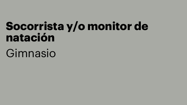 Socorrista y/o monitor de natación