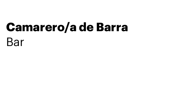 Camarero/a de Barra