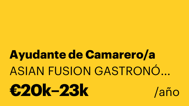 Ayudante de Camarero/a