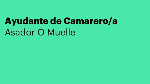 Ayudante de Camarero/a