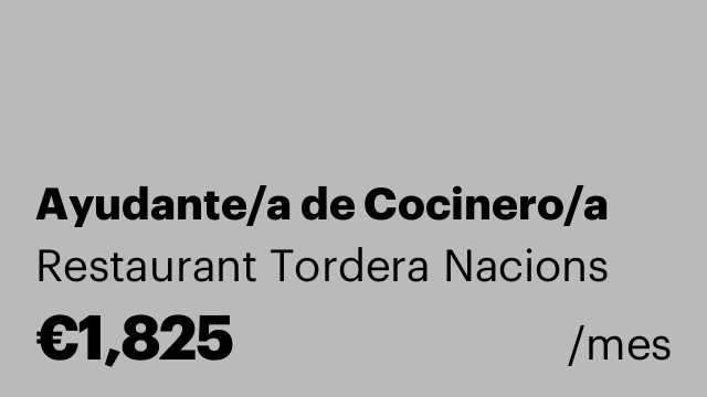 Ayudante/a de Cocinero/a