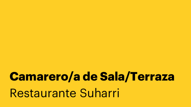 Camarero/a de Sala/Terraza