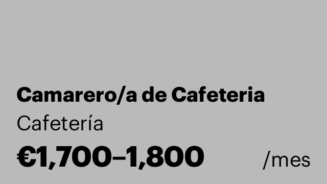Camarero/a de Cafeteria