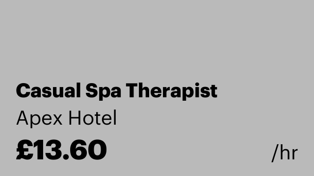 Casual Spa Therapist