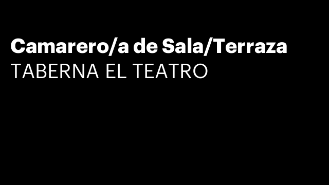 Camarero/a de Sala/Terraza