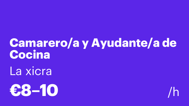 Camarero/a y Ayudante/a de Cocina
