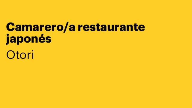 Camarero/a restaurante japonés