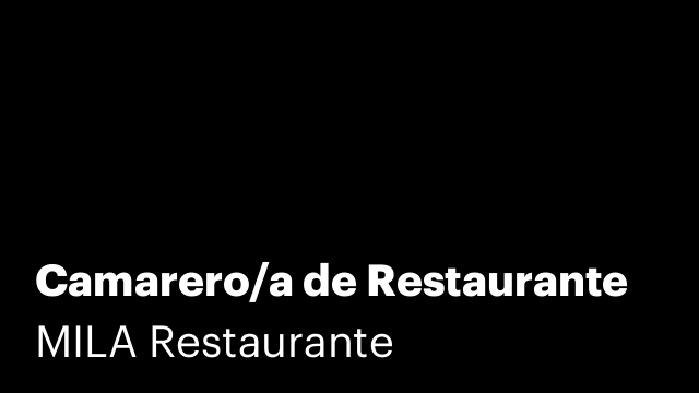 Camarero/a de Restaurante
