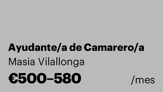 Ayudante/a de Camarero/a