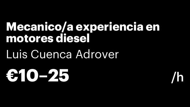 Mecanico/a experiencia en motores diesel