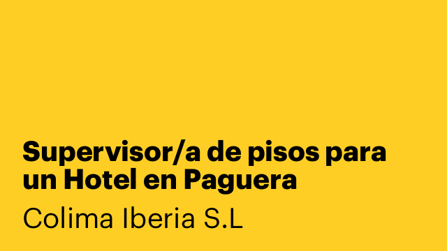 Supervisor/a de pisos para un Hotel en Paguera