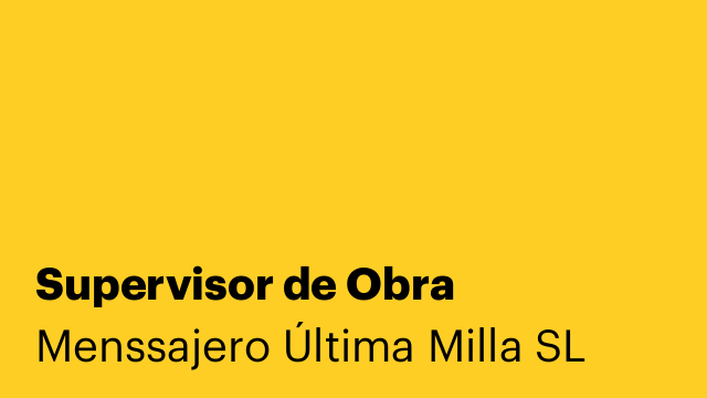 Supervisor de Obra