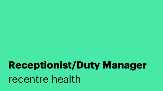 Receptionist/Duty Manager