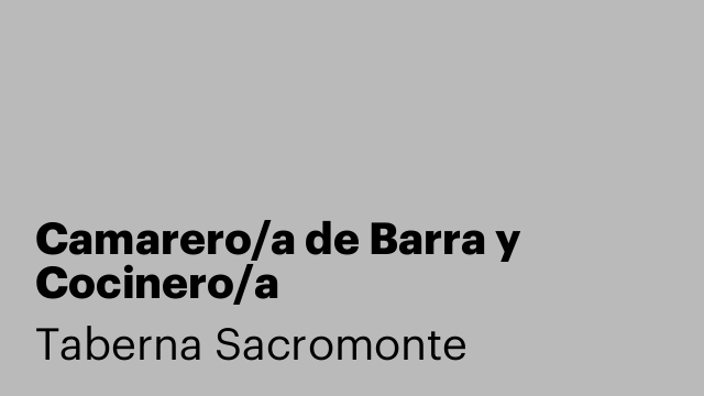 Camarero/a de Barra y Cocinero/a