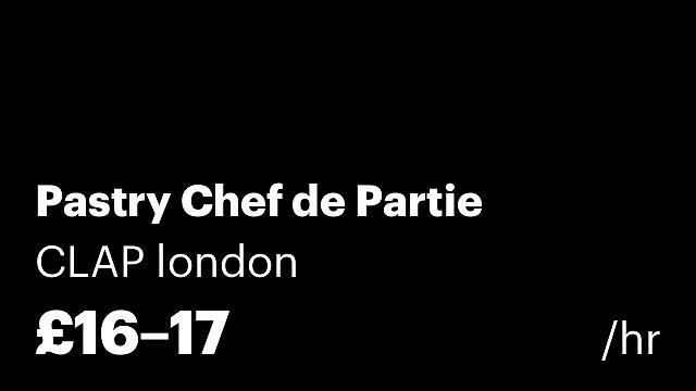 Pastry Chef de Partie