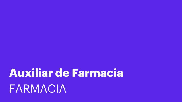 Auxiliar de Farmacia