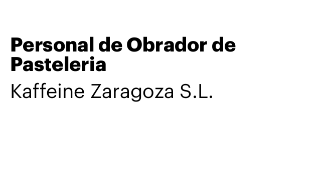 Personal de Obrador de Pasteleria
