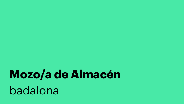 Mozo/a de Almacén