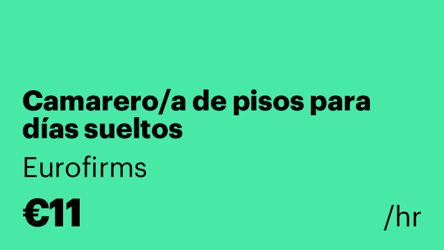 Camarero/a de pisos para días sueltos
