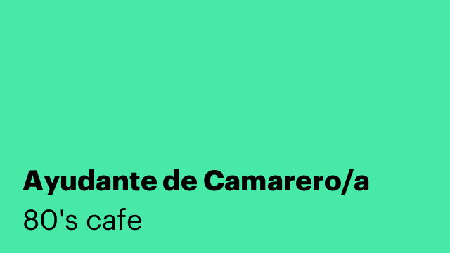 Ayudante de Camarero/a