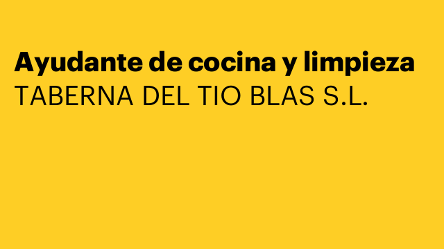 Ayudante de cocina y limpieza
