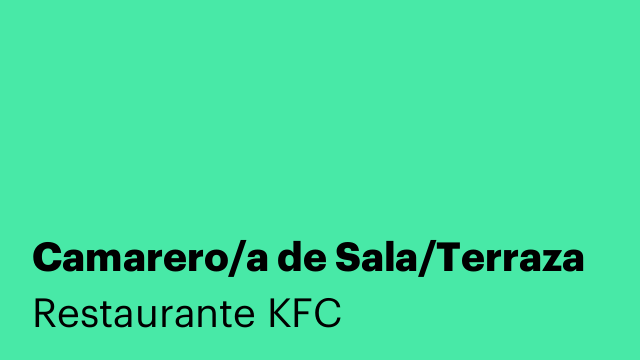 Camarero/a de Sala/Terraza