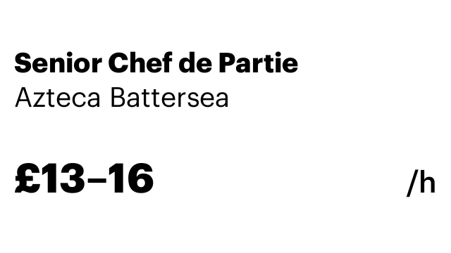 Senior Chef de Partie