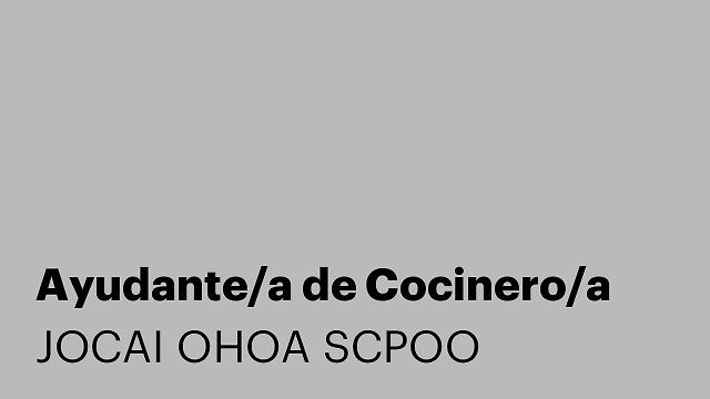 Ayudante/a de Cocinero/a