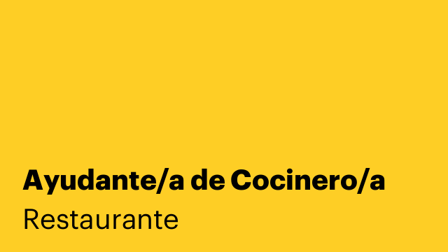 Ayudante/a de Cocinero/a