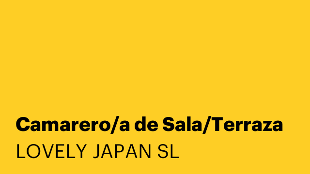 Camarero/a de Sala/Terraza