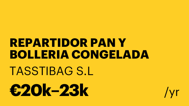 REPARTIDOR PAN Y BOLLERIA CONGELADA