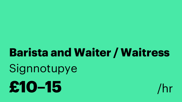 Barista and Waiter / Waitress