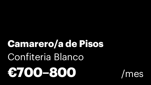 Camarero/a de Pisos