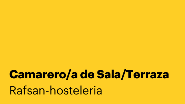 Camarero/a de Sala/Terraza