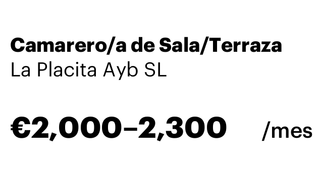 Camarero/a de Sala/Terraza