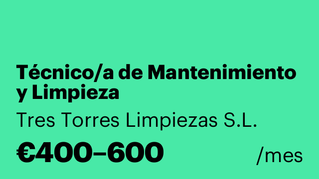 Técnico/a de Mantenimiento y Limpieza