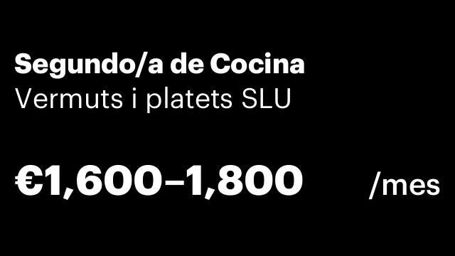 Segundo/a de Cocina