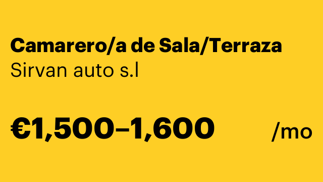 Camarero/a de Sala/Terraza