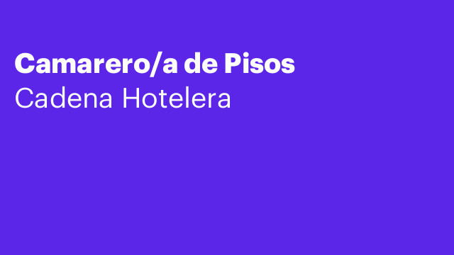 Camarero/a de Pisos