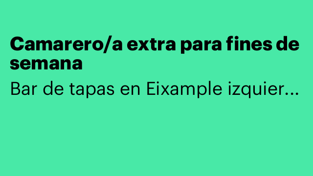 Camarero/a extra para fines de semana