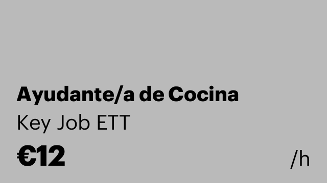 Ayudante/a de Cocina