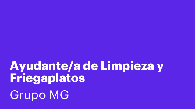 Ayudante/a de Limpieza y Friegaplatos