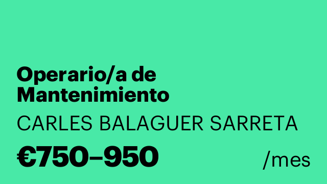 Operario/a de Mantenimiento